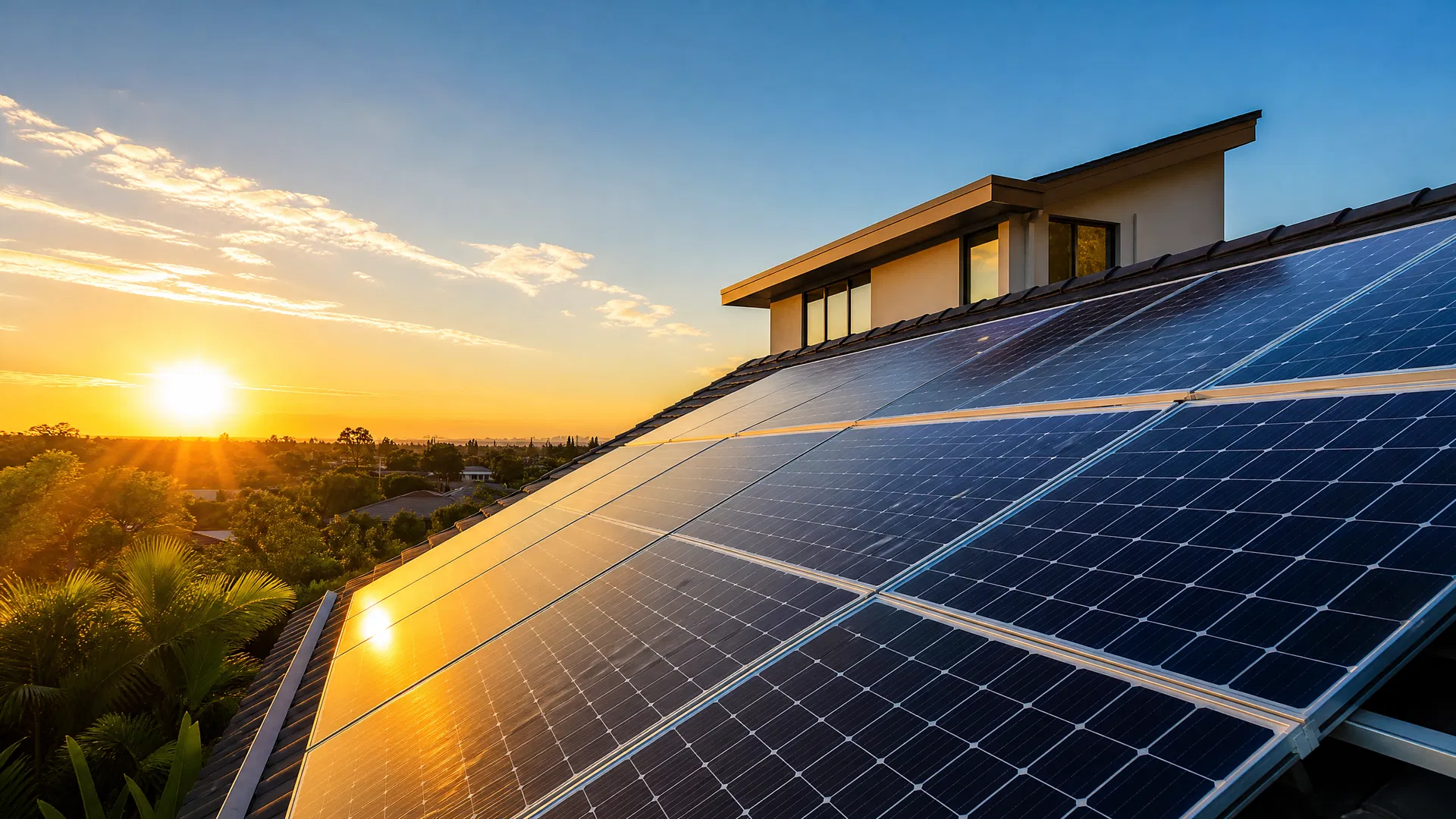 Solar panels on rooftop